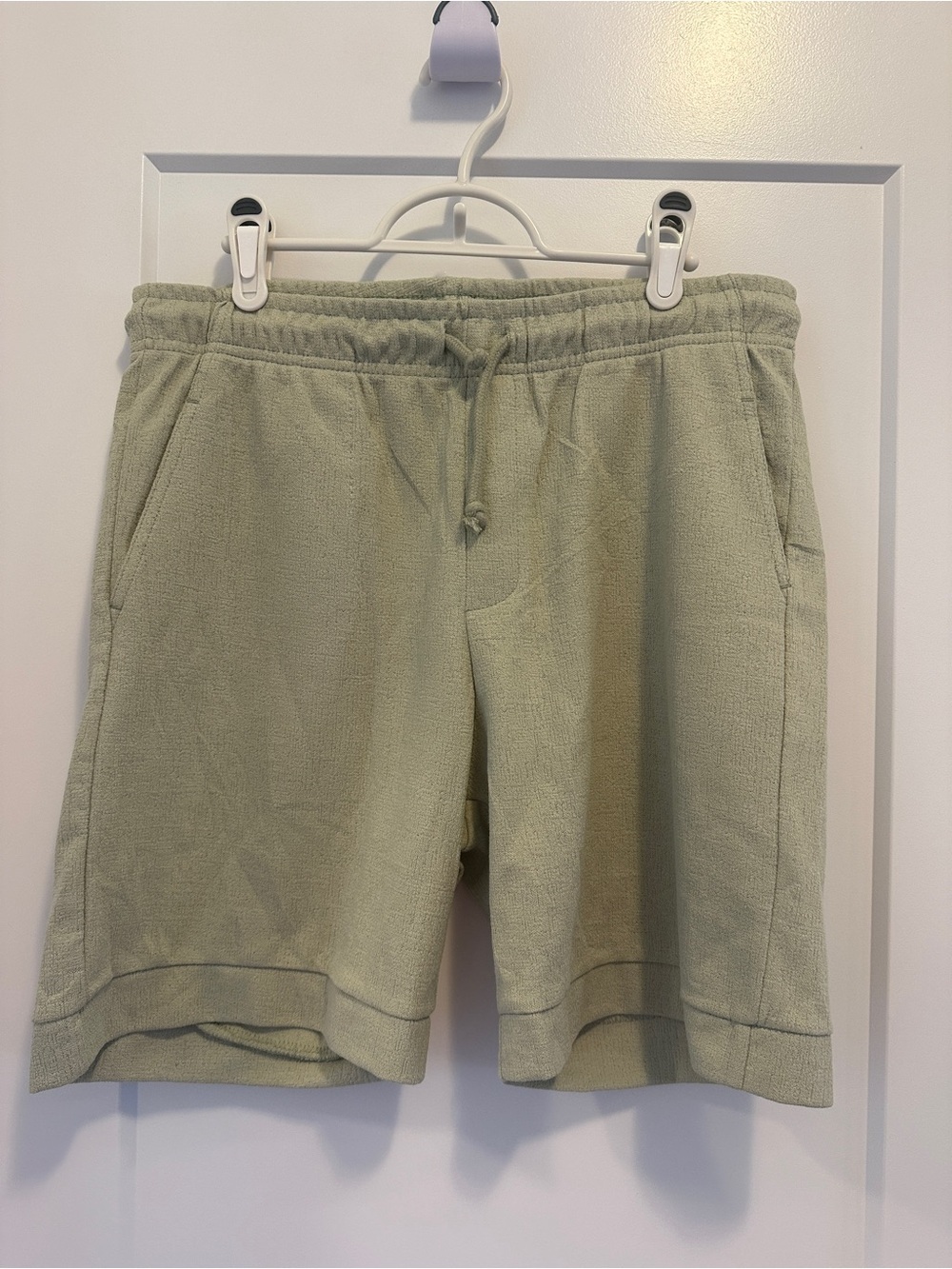 NWT Zara Green High Waisted Cotton Blend Shorts Size Medium Women’s